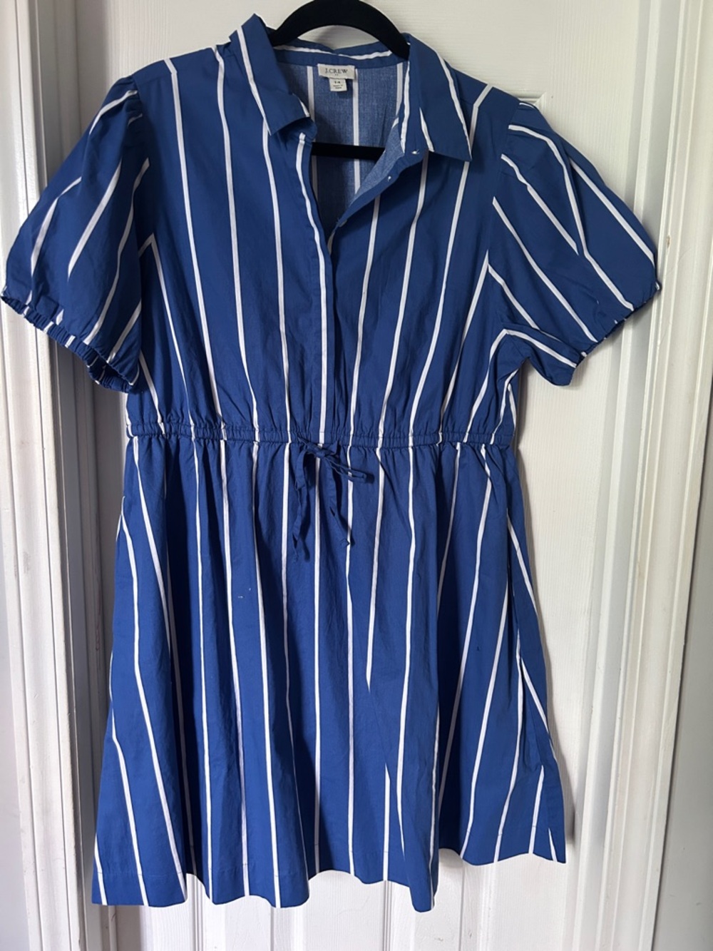 J. Crew Blue and White Striped Mini Dress